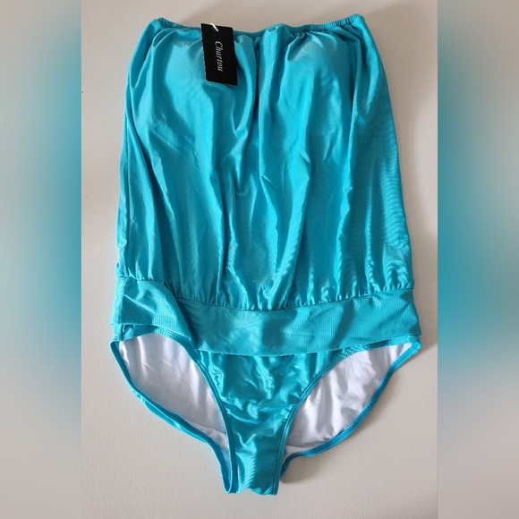 Strapless Swimsuit Turquoise NWT - Picture 7 of 7